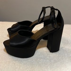 Platform chunky heel - Black Satin 6M
